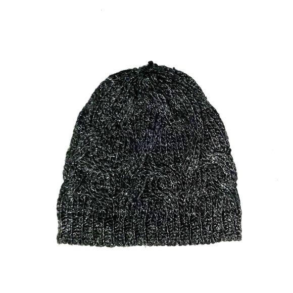 EUC Black & Silver Beanie Hat - Picture 1 of 5